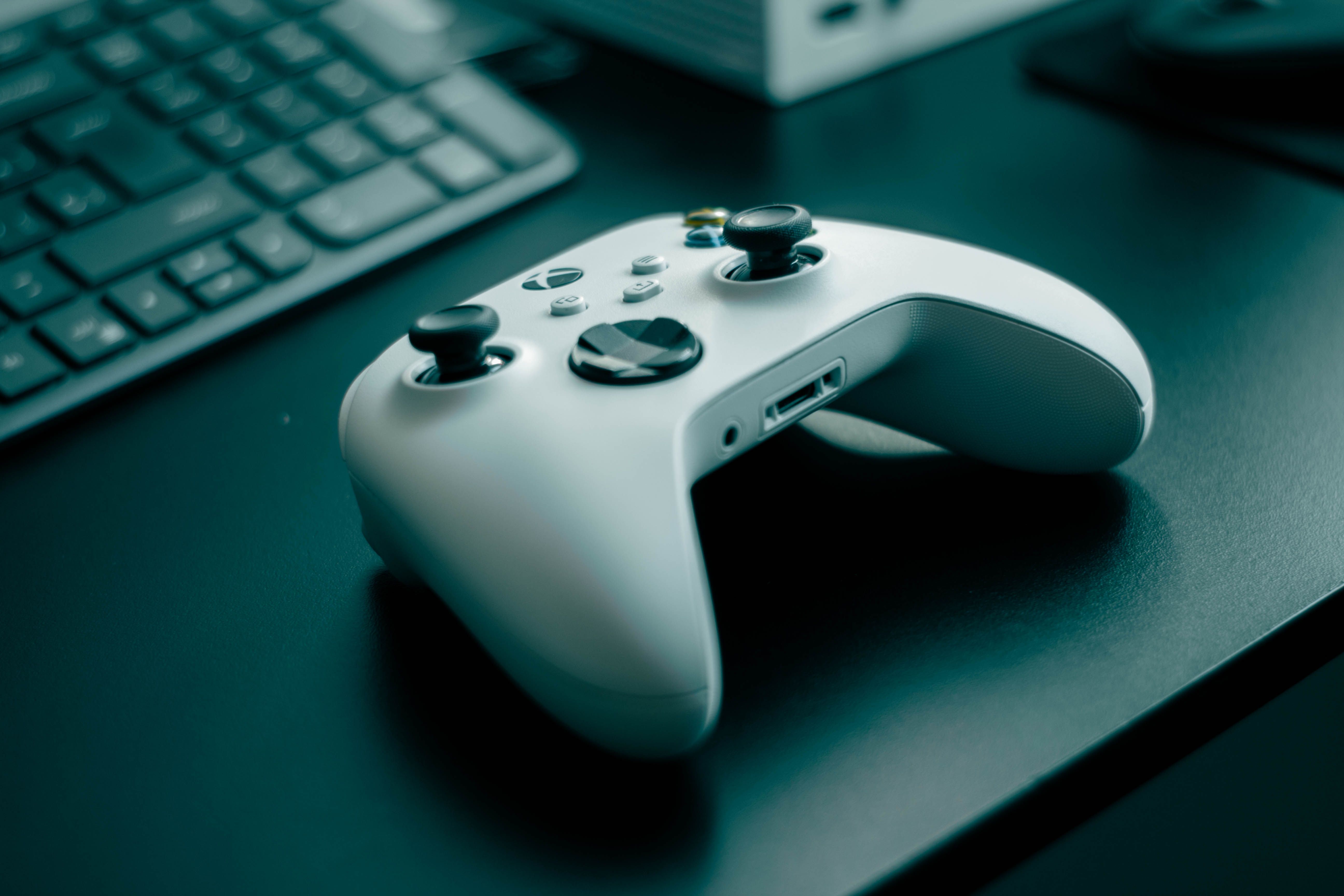 Xbox game controller on a desk